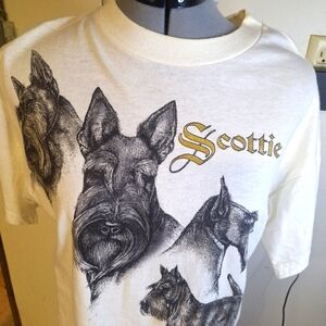 Hand Painted Original, Lana Rogens .Scottie T Shirt Sz Med